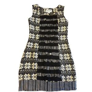 An Ren New York wearable art wool blend ruffle sleeveless Lagenlook dress S